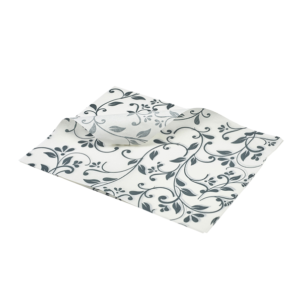 Greaseproof Paper Grey Floral Print 25 x 20cm