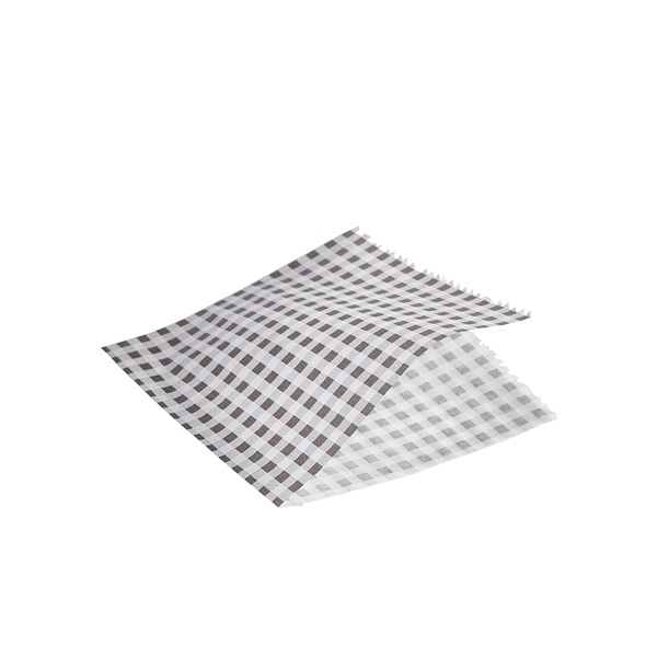 [BC-NPN1487GBKBG] Greaseproof Paper Bags Black Gingham Print 17.5 x 17.5cm