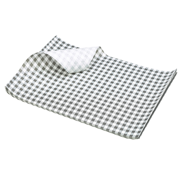 Greaseproof Paper Black Gingham Print 35 x 25cm