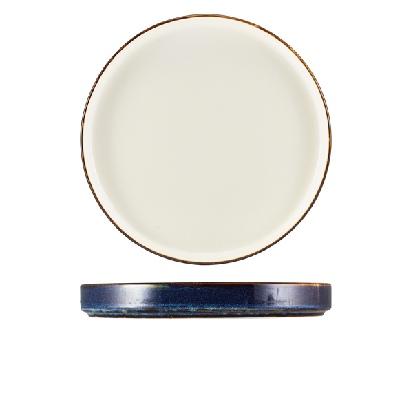 [BC-NPRT-PBL26] Terra Porcelain Aqua Blue Two Tone Presentation Plate 26cm (Pack of 6)