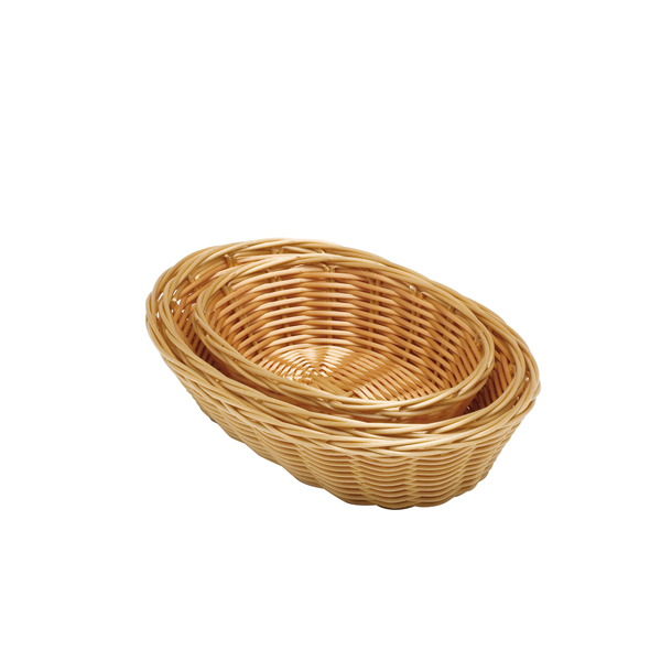 [BC-NPWB-10OV] Oval  Polywicker Basket 10"X6.5"X2.5" (Pack of 12)