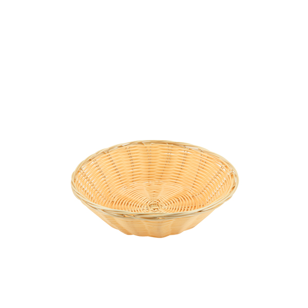 [BC-NPWB-9R] Round Polywicker Basket 9.5"Dia X 2.5" Deep (Pack of 12)