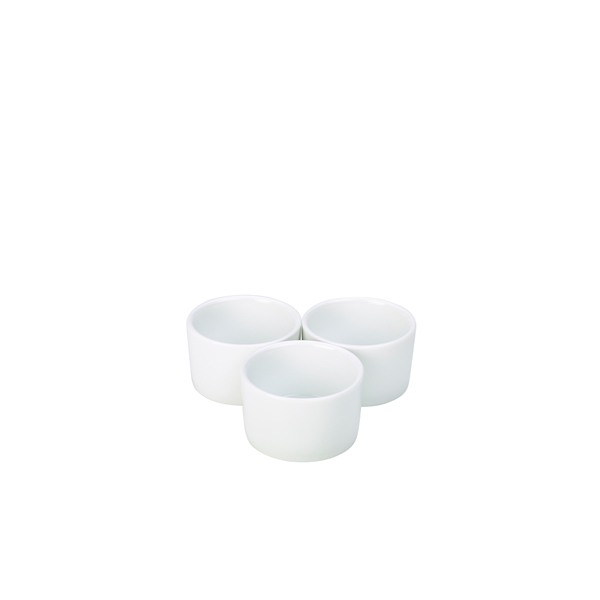 [BC-NRAMCON6-W] Genware Porcelain Contemporary Smooth Ramekin 6.5cm/ 2.5" (Pack of 6)