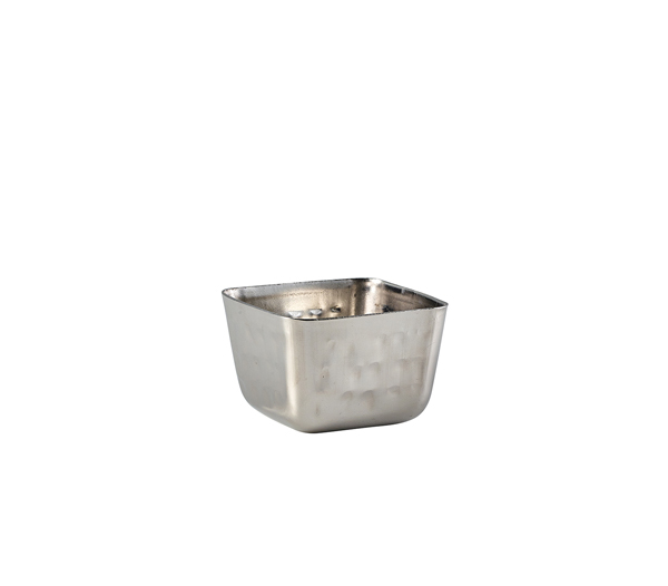 GenWare Stainless Steel Square Hammered Ramekin 71ml/ 2.5oz (Pack of 12)