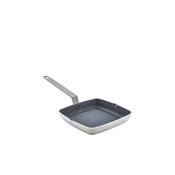 Non Stick Teflon Aluminium Square Ribbed Skillet 24cm
