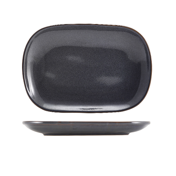 [BC-NRP-BL24] Rustic Stoneware Blue Rectangular Plate 24 x 16.5cm (Pack of 12)