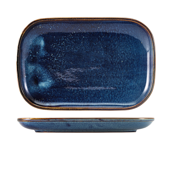 Terra Porcelain Aqua Blue Rectangular Plate 29 x 19.5cm (Pack of 6)