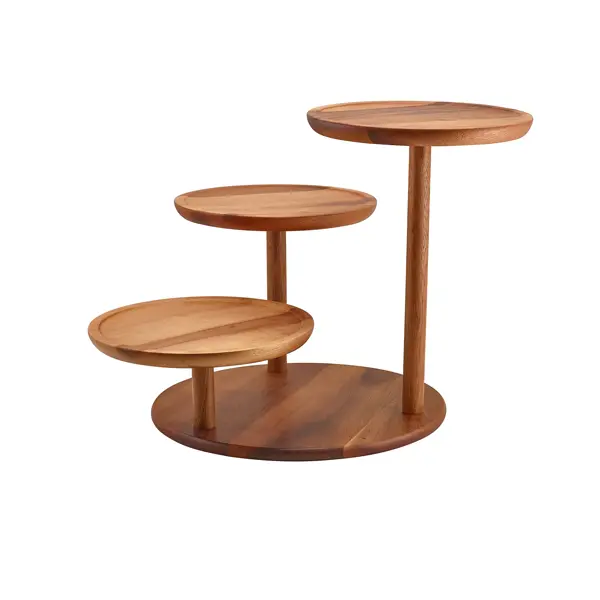 [BC-NRSR-WDP3] GenWare Acacia Wood 3 Tier Platform Riser