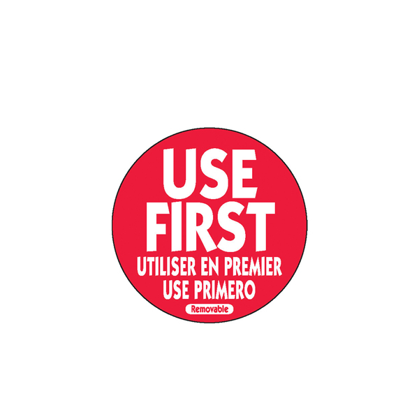 [BC-NRUF2R] 50mm Removable Use First Red Label (500)