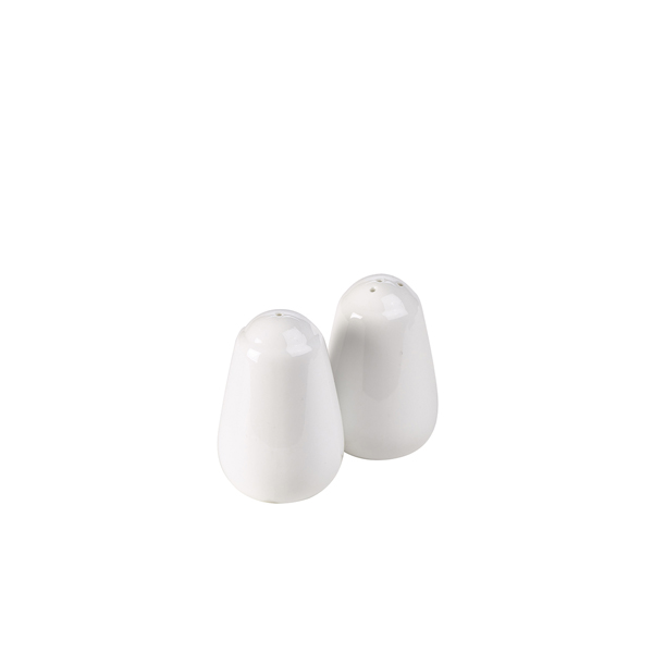 [BC-NS302107] Genware Porcelain Salt Shaker 7cm/ 2.75" (Pack of 6)