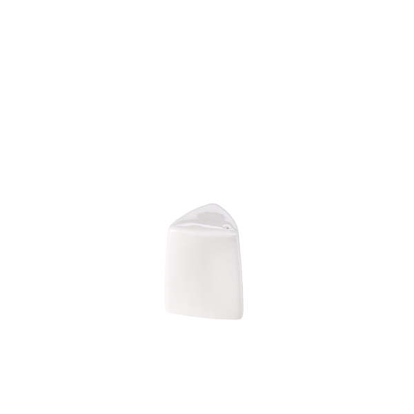 [BC-NS303106] Genware Porcelain Triangular Salt Shaker 6cm/ 2.5" (Pack of 6)