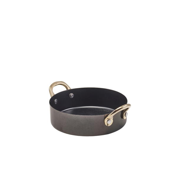 [BC-NSCD12BKV] GenWare Black Vintage Steel Mini Casserole Dish 12.25 x 3.5cm (Pack of 6)