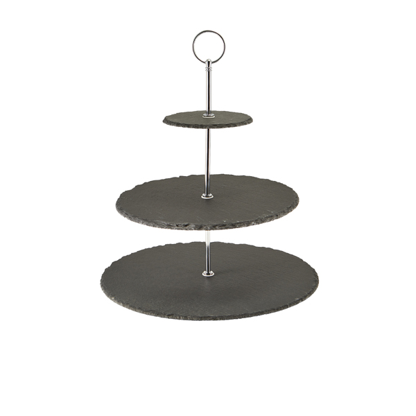 [BC-NSLT-3TCS] Genware Slate 3-Tier Cake Stand 12/25/30cm