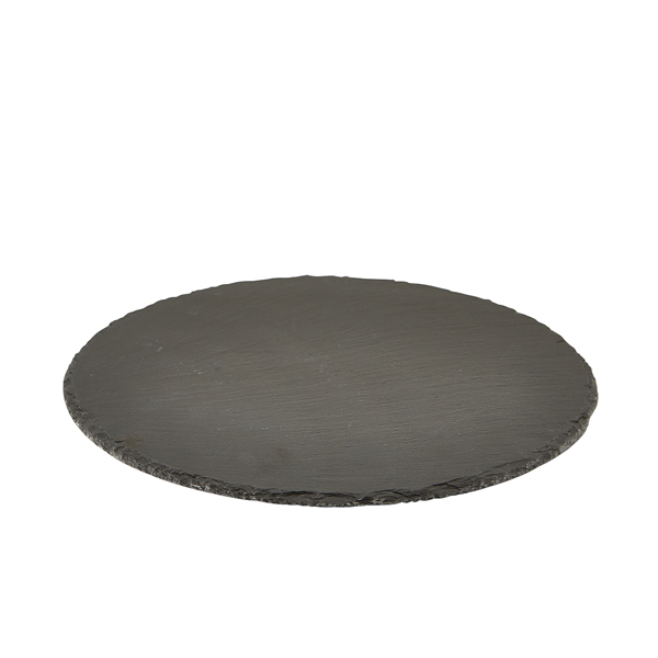 Genware Natural Edge Slate Platter 30cm Round (Pack of 6)