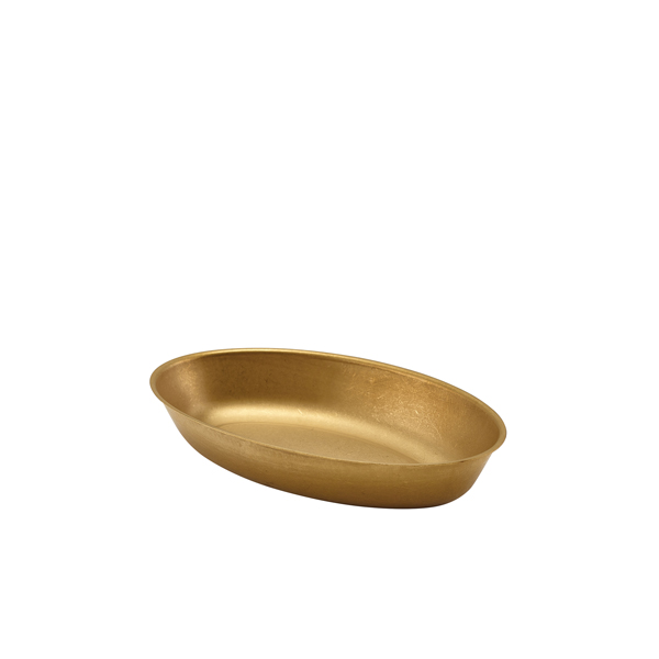 GenWare Gold Vintage Steel Oval Dish 17.5 x 11cm (Pack of 6)