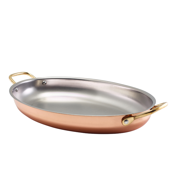 GenWare Copper Plated Oval Dish 34 x 23cm (Pack of 3)