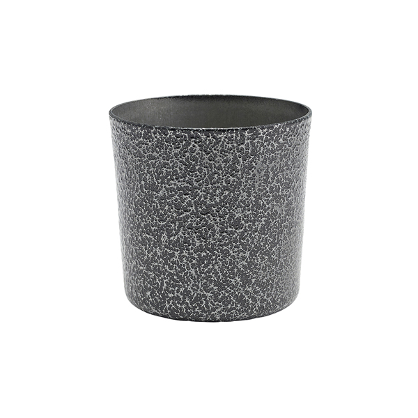 Stainless Steel Serving Cup 8.5 x 8.5cm Hammered Silver (Pack of 12)