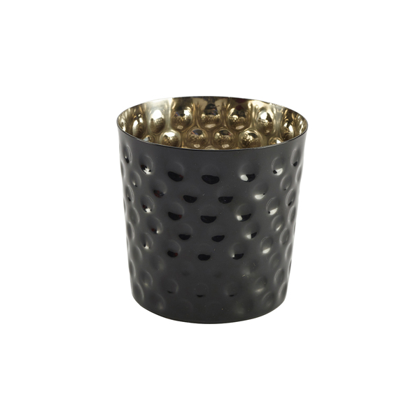 Black Hammered Stainless Steel Serving Cup 8.5 x 8.5cm (Pack of 12)