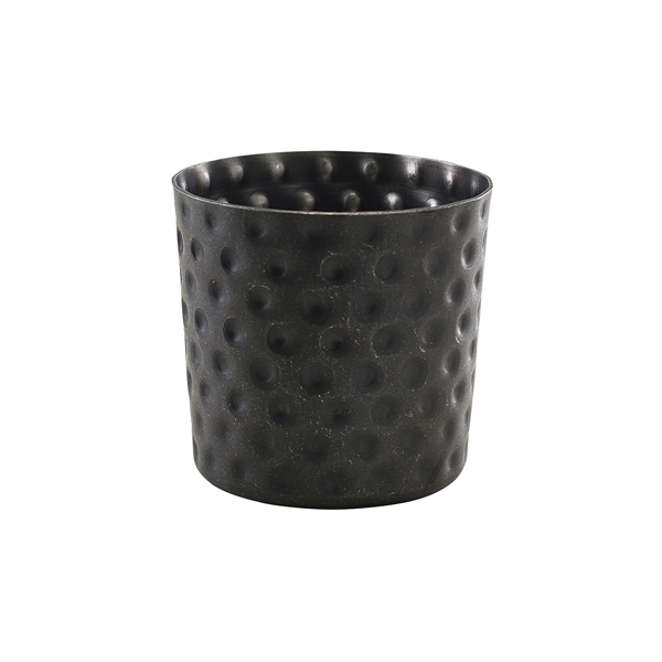 GenWare Black Vintage Steel Hammered Serving Cup  8.5 x 8.5cm (Pack of 12)