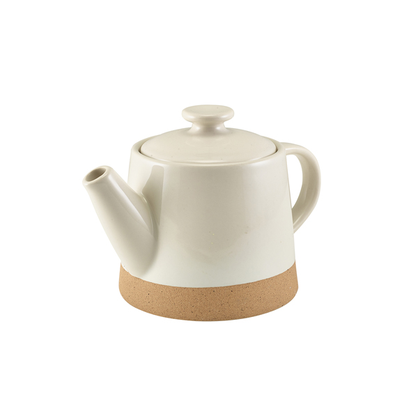 [BC-NTP-KW48] GenWare Kava White Stoneware Teapot 48cl/ 16.8oz (Pack of 6)