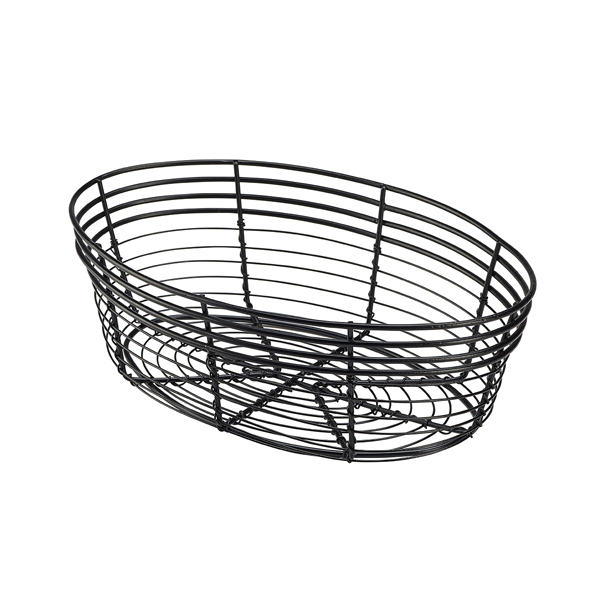[BC-NWB2516BK] Wire Basket  Oval 25.5 x 16 x 8cm (Pack of 6)