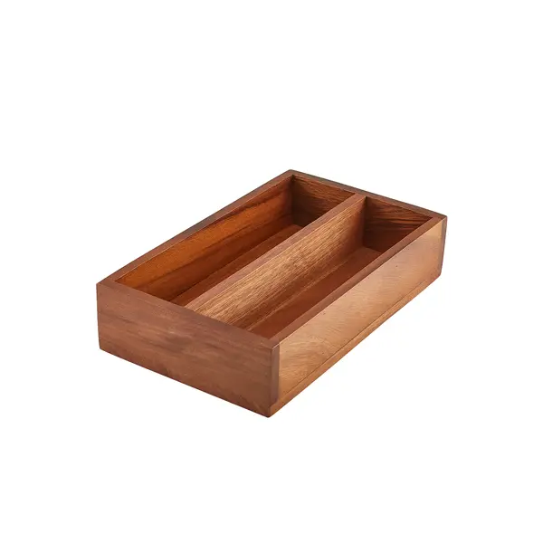 [BC-NWDCT-2] GenWare Acacia Wood 2 Compartment Cutlery Tray