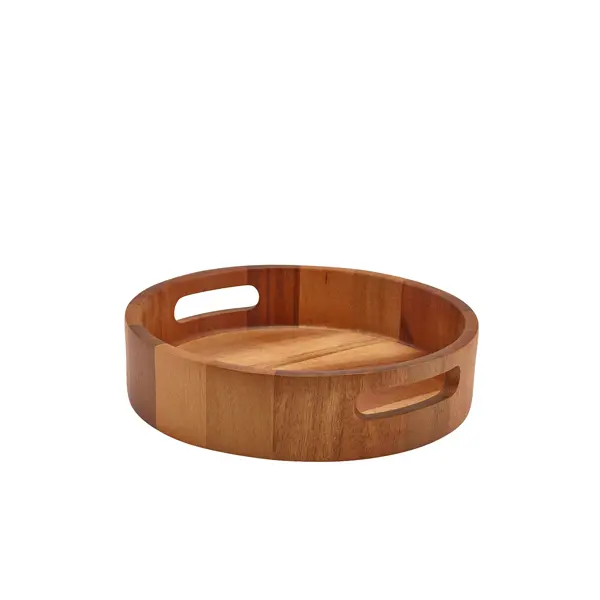 GenWare Acacia Wood Round Serving Tray 25cm