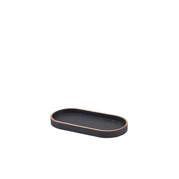 GenWare Oval Black Wood Veneer Tray 23 x 11cm