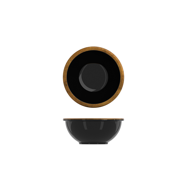 [BC-NUH160917] Copper/ Black Utah Melamine Bowl 16 x 7cm (Pack of 6)