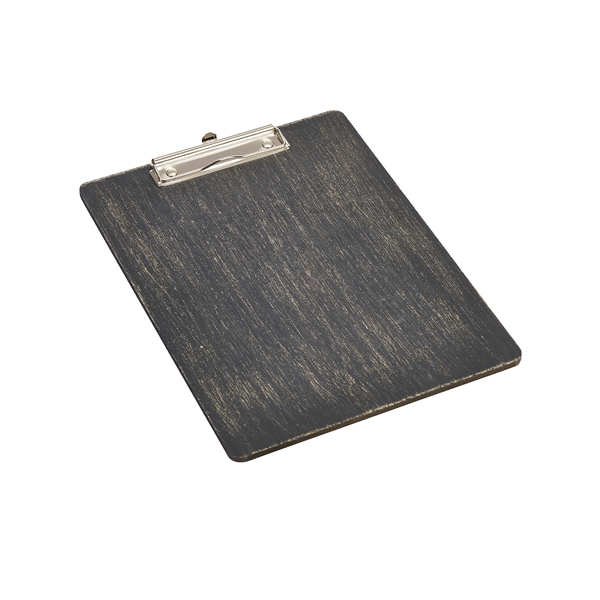 [BC-NWMC24BK] Black Wooden Menu Clipboard A4 24x32x0.6cm