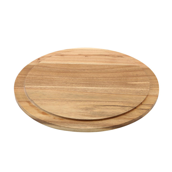 Genware Round Wood Serving/ Cake Board 33cm