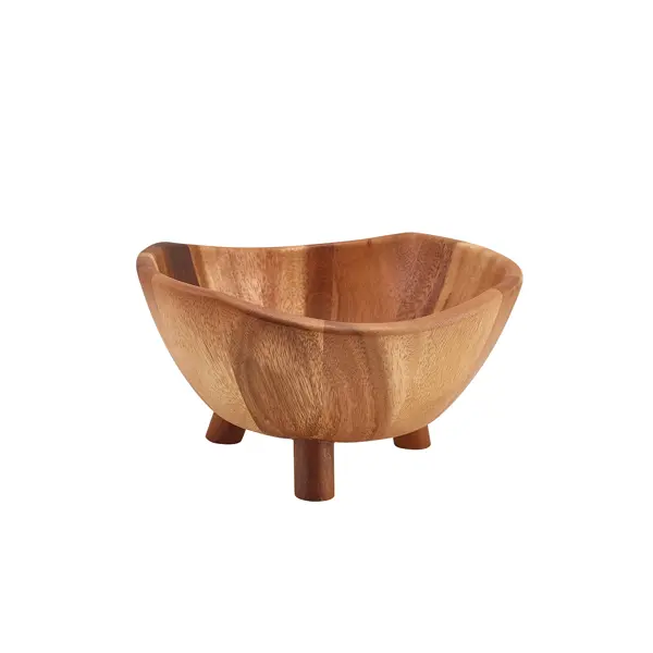 [BC-NWTBWL25] GenWare Acacia Wood Tripod Bowl 25cm