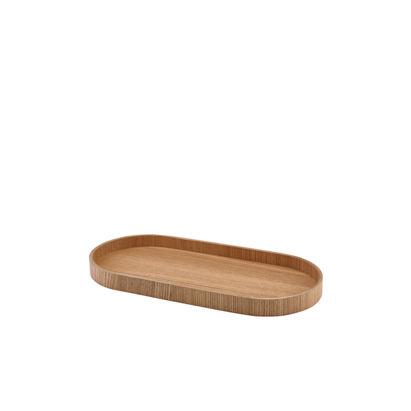 [BC-NWVT-V35L] GenWare Oval Light Wood Veneer Tray 35 x 16.5cm