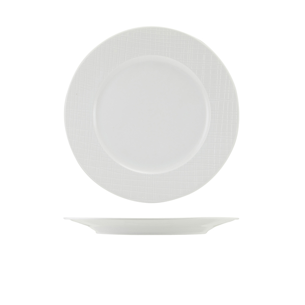 [BC-NWP-ILV25] Incise Porcelain Lavara Winged Plate 25.5cm (Pack of 6)