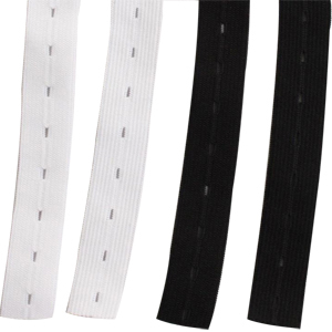 Button Strip Elastic White