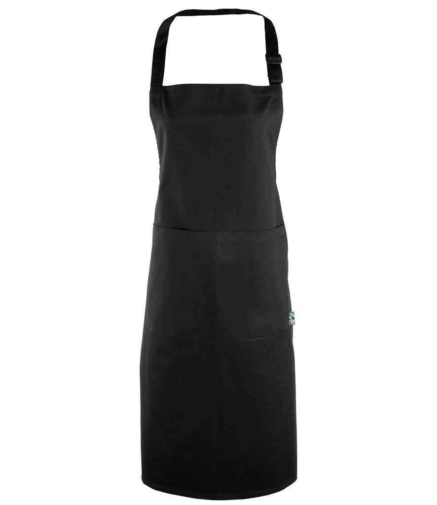 [PR112 BLK ONE] Premier Fairtrade Organic Cotton Bib Apron
