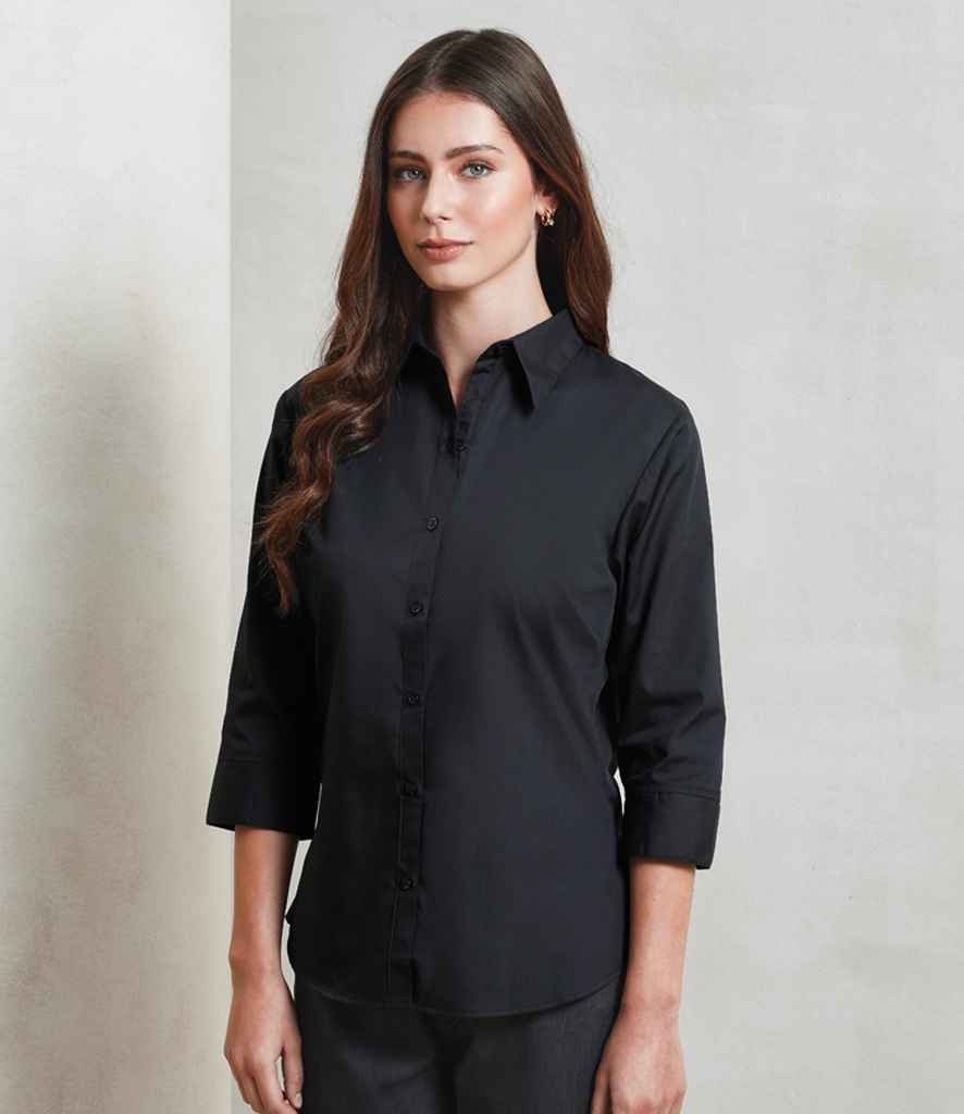 Premier Ladies 3/4 Sleeve Poplin Blouse