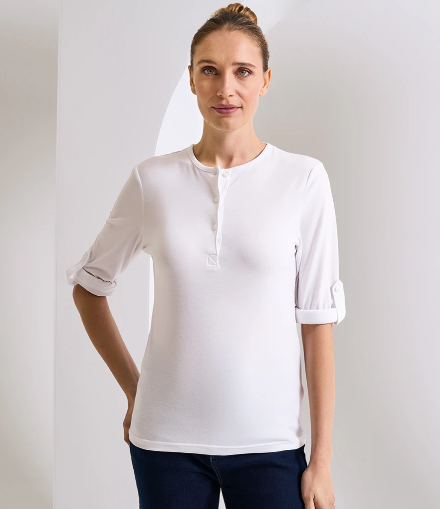[PR318] Premier Ladies Long John Roll Sleeve T-Shirt
