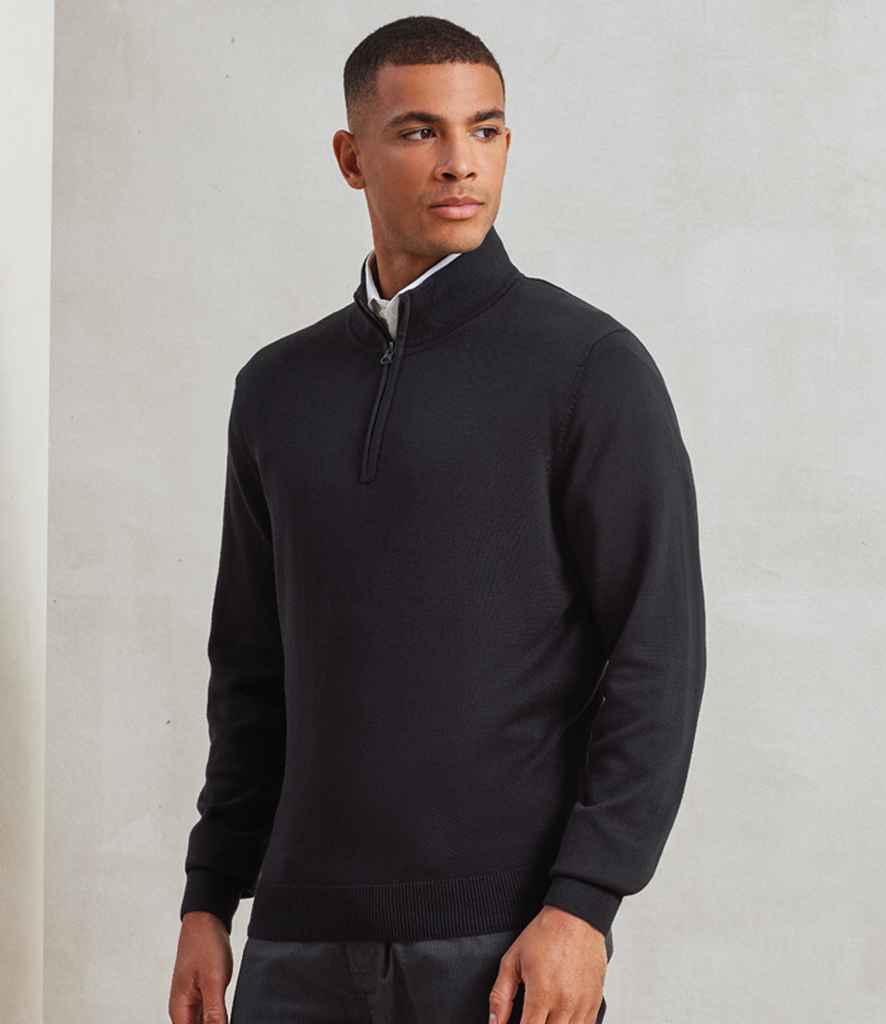 [PR695] Premier Zip Neck Sweater