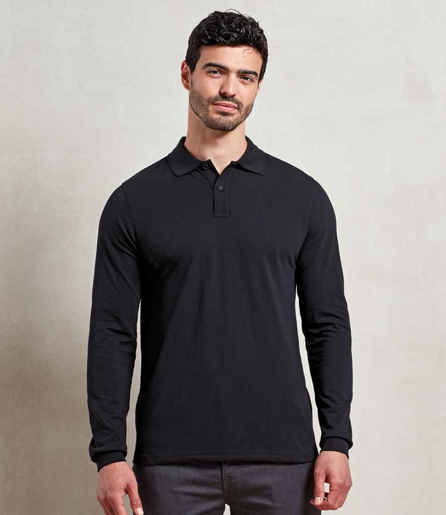 [PR997] Premier Essential Unisex Long Sleeve Polo Shirt