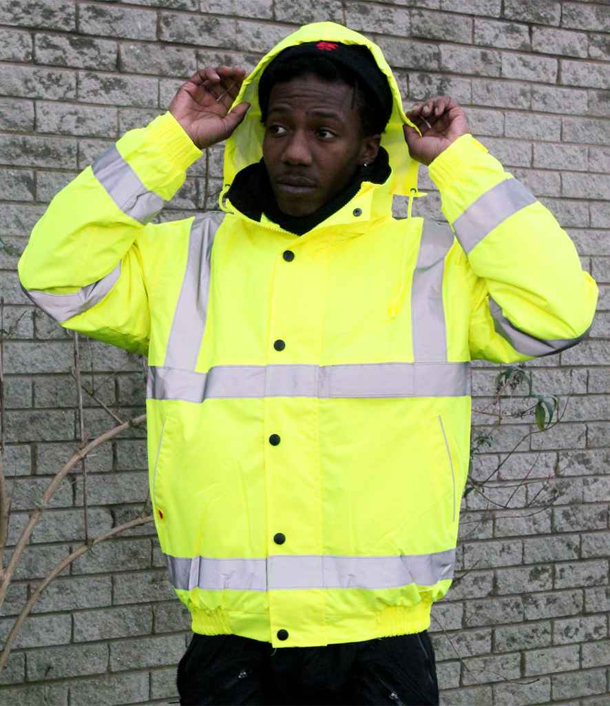 [WR006] Warrior Hi-Vis Fleece Lined Bomber Jacket