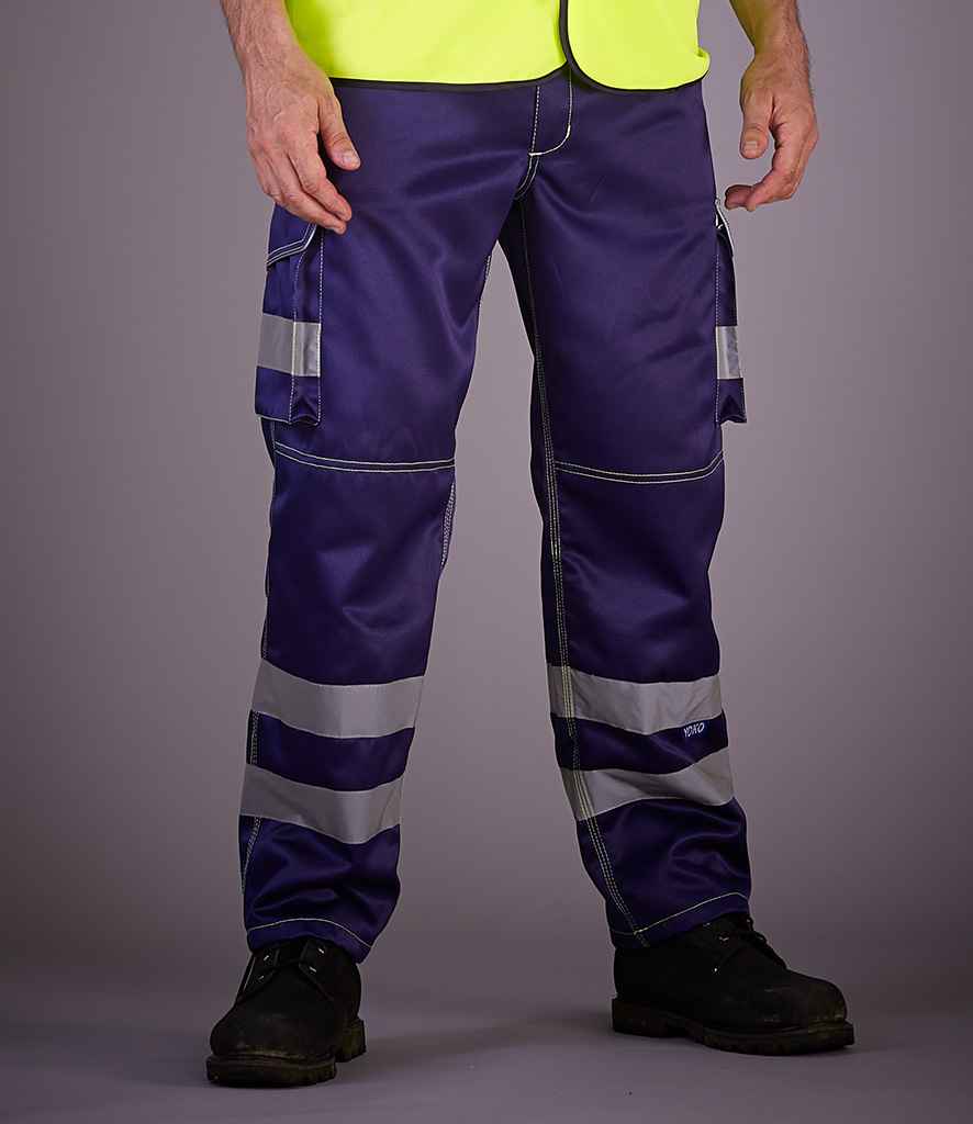 [YK301] Yoko Hi-Vis Cargo Trousers with Knee Pad Pockets