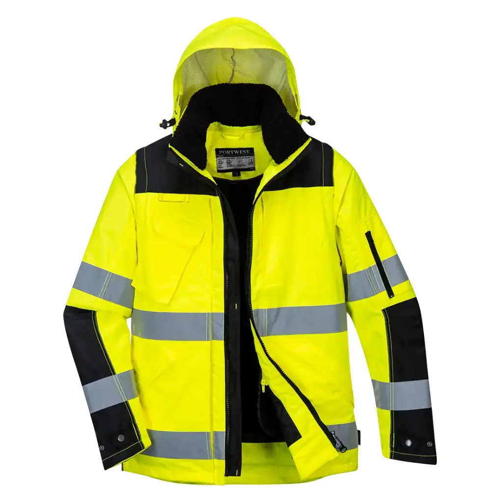 [C469YBRS] Hi-Vis 3-in-1 Contrast Winter Pro Jacket (Yellow/Black, S)