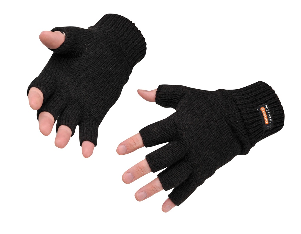 Portwest Fingerless Knit Insulatex Glove (Black)