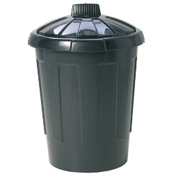 [J-DB80RS] 80ltrs Black Plastic Dustbin