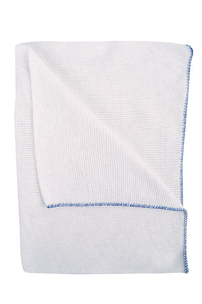 10 inch Dish Cloths with Blue Edge (10 pack)