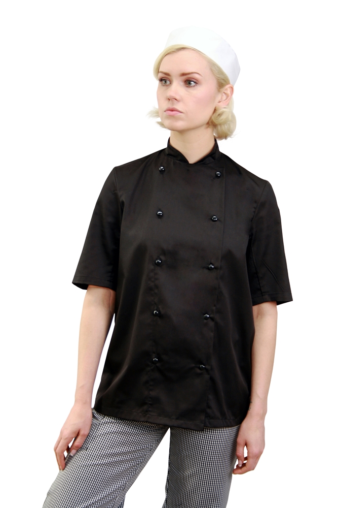 AFD Chef Jacket Black Stud Button