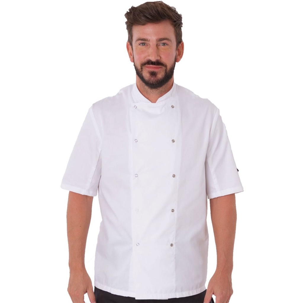 Chef Jacket L/W S/S Press Stud