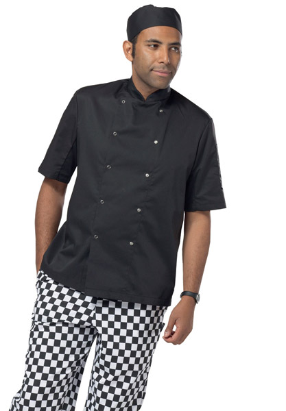 Chef Jacket Lightweight S/S Press Stud S/S