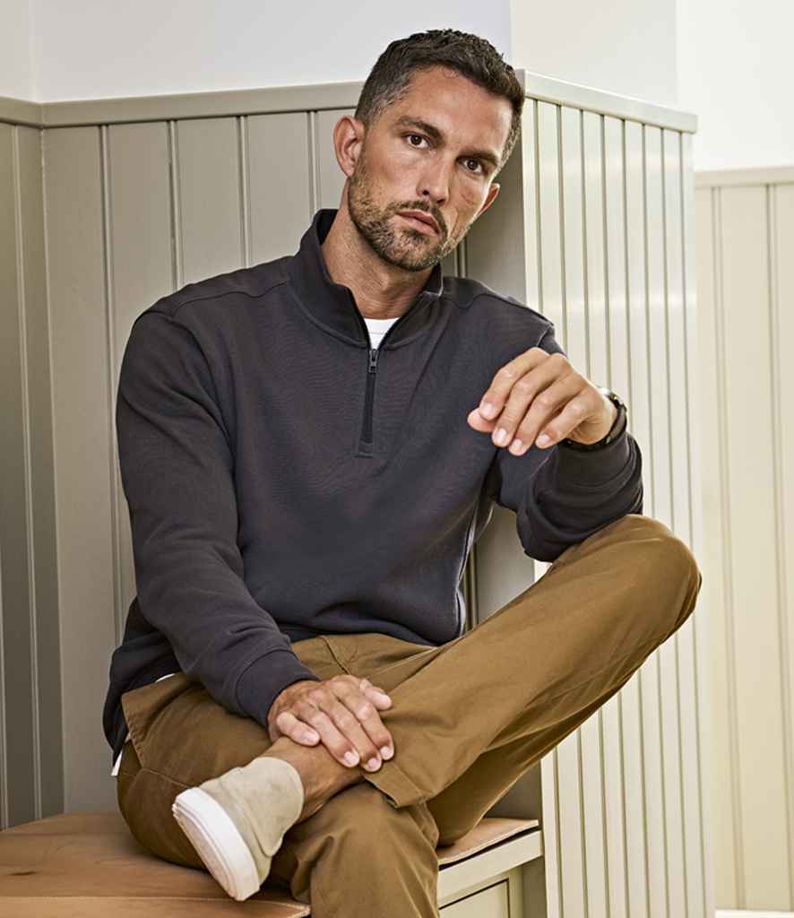 Tee Jays Ribbed Interlock Half Zip Sweatshirt